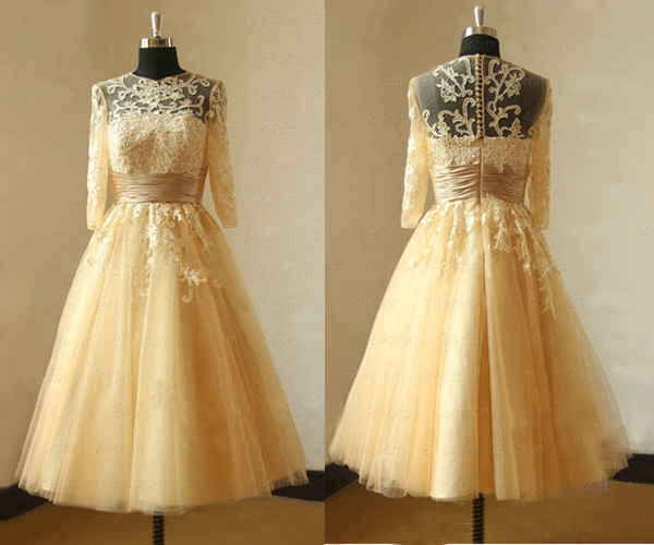 simple yellow wedding dress